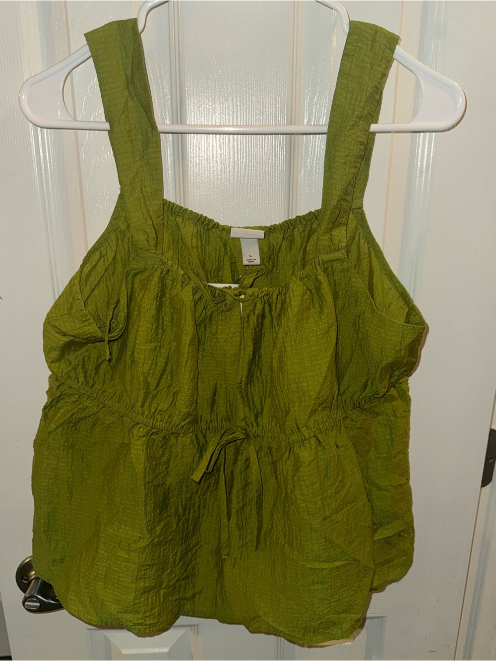 a new day Olive Green Drawstring Tank Top